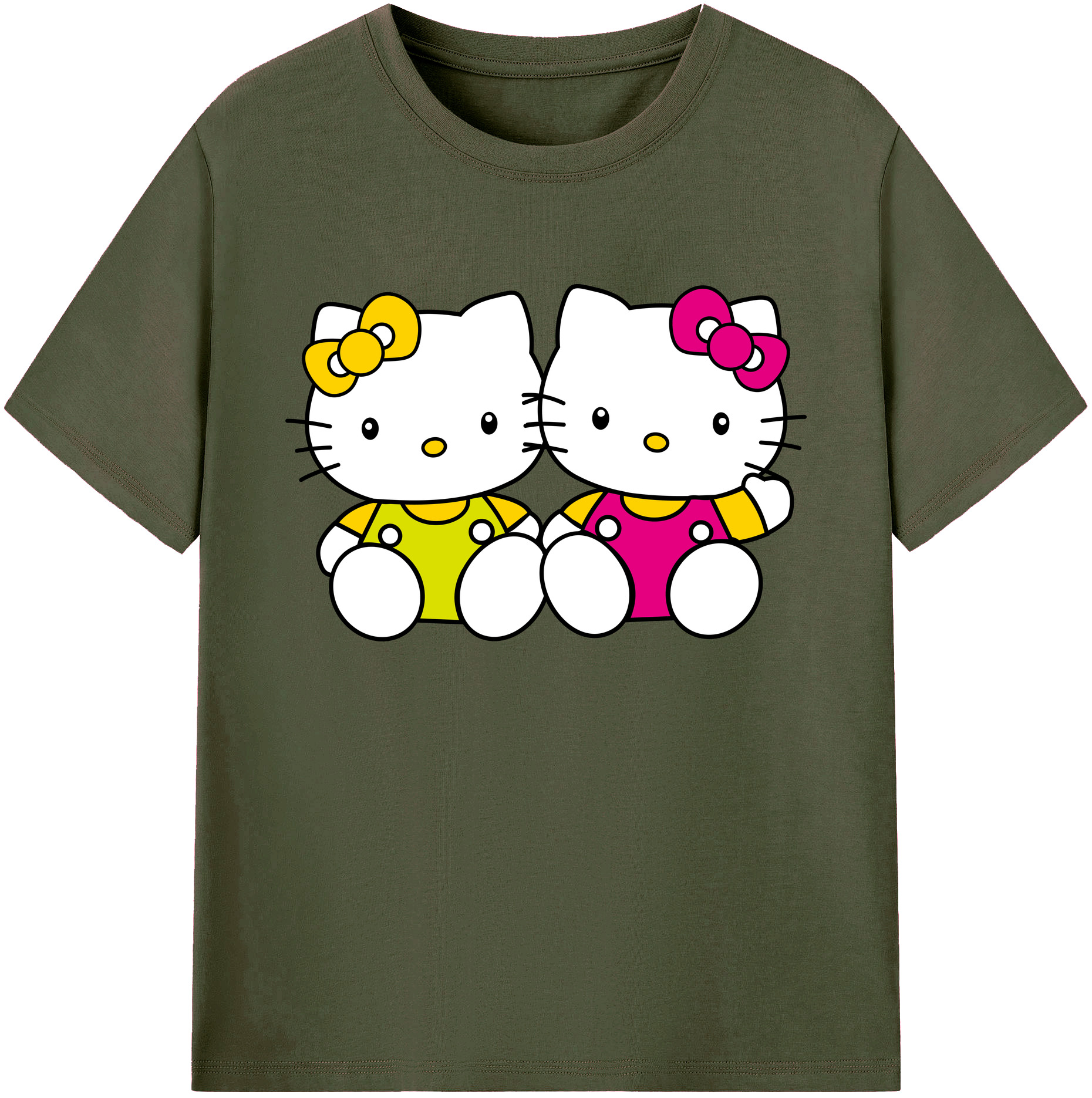 （画像用） Hello Kitty ハローキティ 綿100％ メンズ半袖Tシャツ｜肌触りやわらか＆通気性